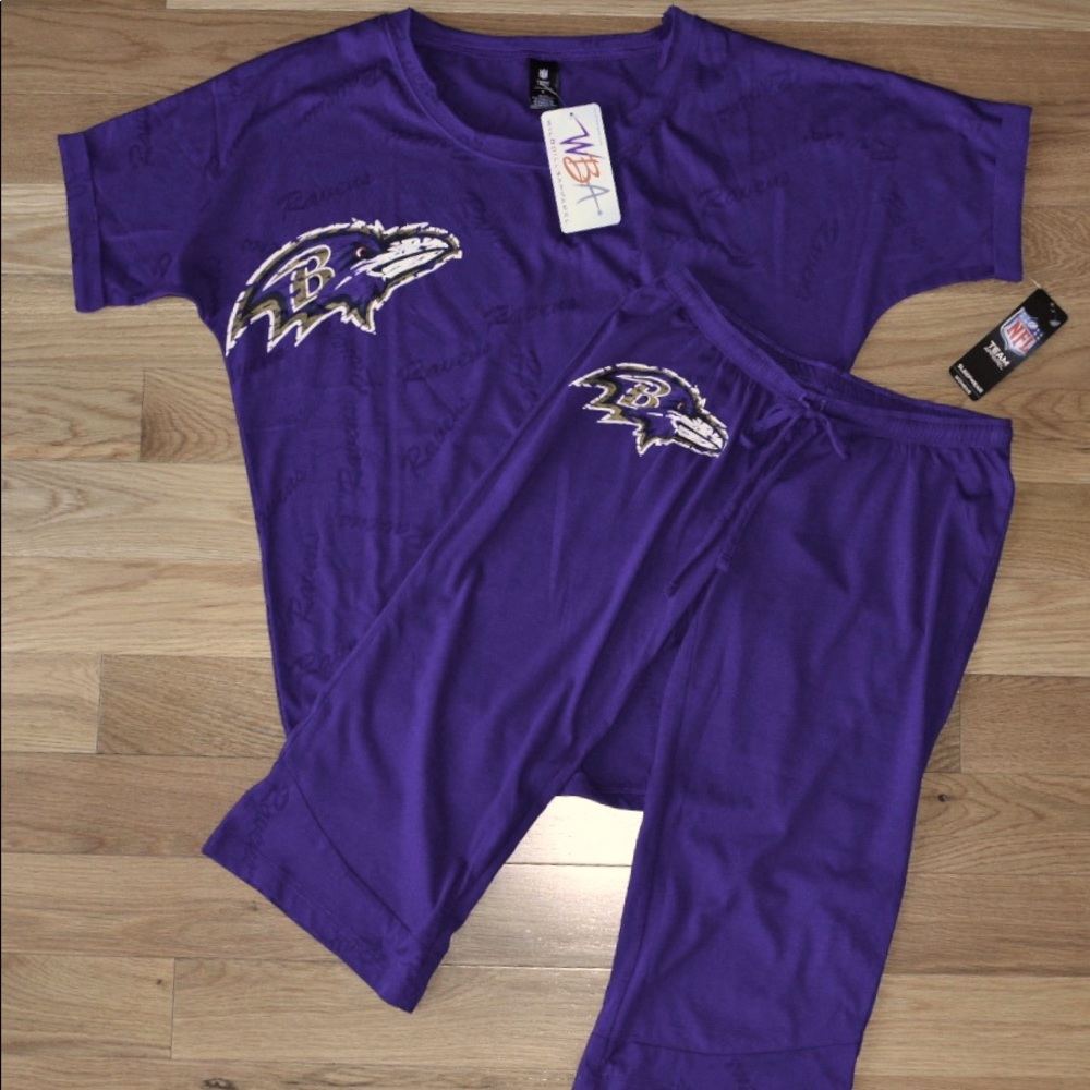 Baltimore ravens dolman top & crop pant sleep set